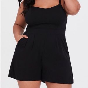 Torrid NWT Black challis romper